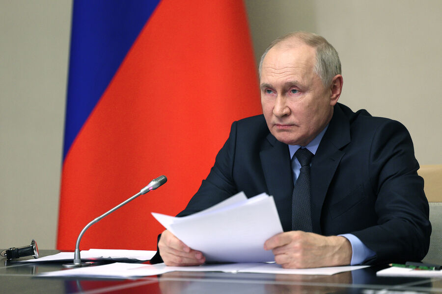Президент РФ Владимир Путин проводит совещание с членами Совета безопасности РФ, правительства РФ и руководством силовых ведомств, 30 октября 2023 года
