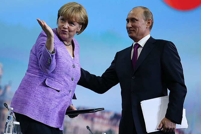 Канцлер Германии Ангела Меркель и президент РФ Владимир Путин 