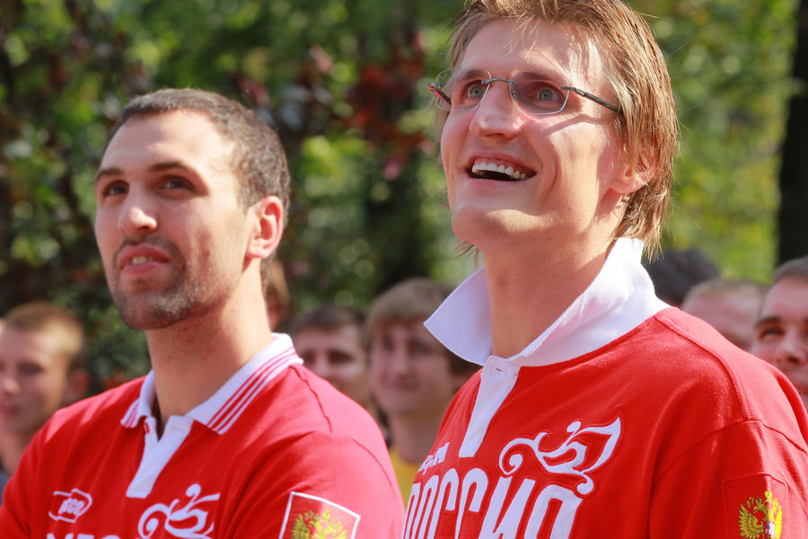 Бывшие игроки сборной России по баскетболу Никита Шабалкин и Андрей Кириленко