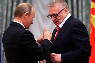 Президент РФ Владимир Путин и лидер ЛДПР Владимир Жириновский