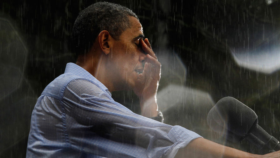 Президент США Барак Обама во время предвыборного ралли, 2012