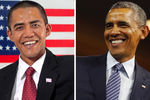 44-й президент США Барак Обама (справа) и его двойник - житель столицы Индонезии Ильхам Анас (коллаж)