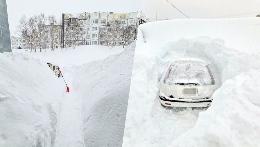 На Камчатке пожарная машина не смогла проехать к горящему дому из-за сугробов
