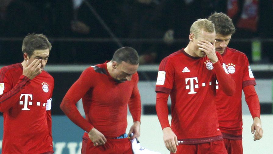 Футболисты «Баварии» выглядели очень расстроенными после финального свистка