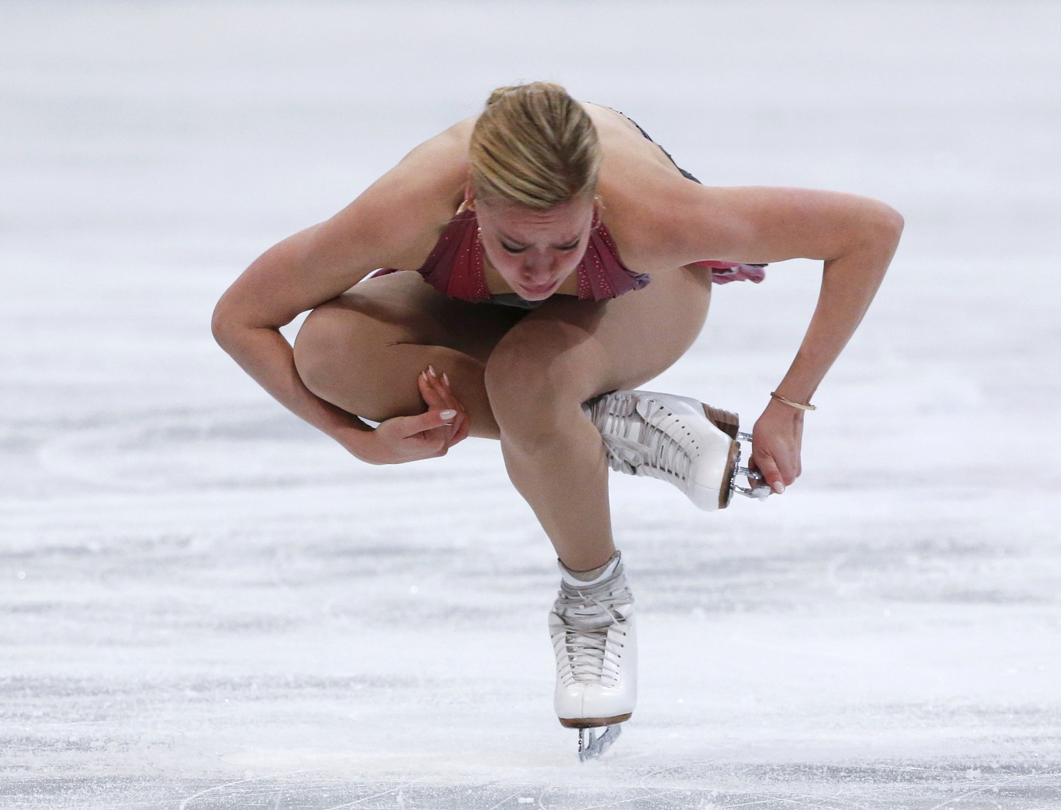 Россиянка Анна Погорилая на чемпионате мира по фигурному катанию в Хельсинки
