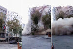 Момент обрушения дома после землетрясения магнитудой 6,6 в турецкой провинции Измир, 30 октября 2020 года