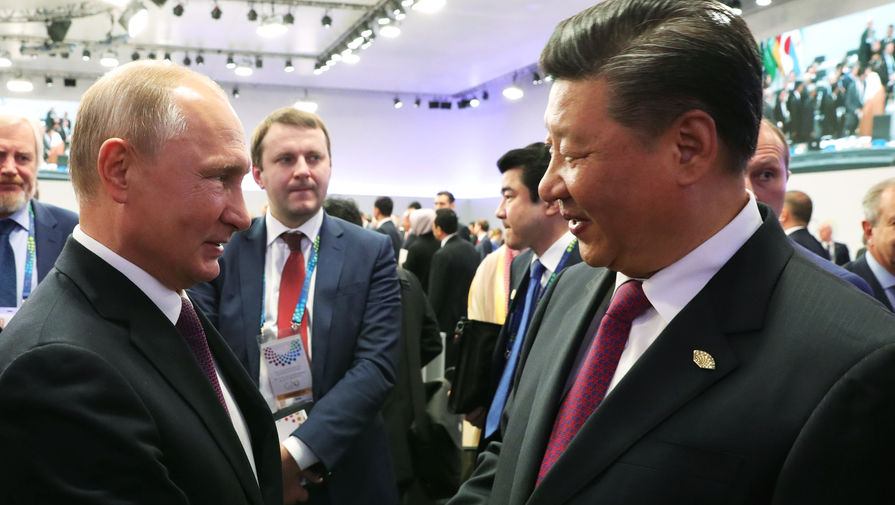 Президент Росс Владимир Путин и председатель Китайской народной республики Си Цзиньпин, 2018 год