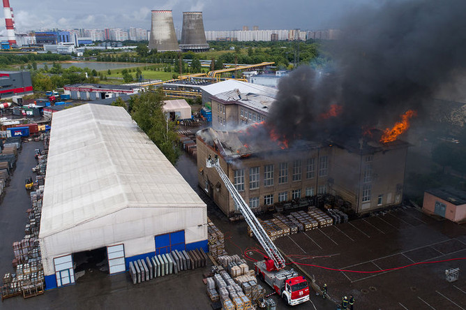 Пожар на территории ТЭЦ в подмосковных Мытищах, 11 июля 2019 года
