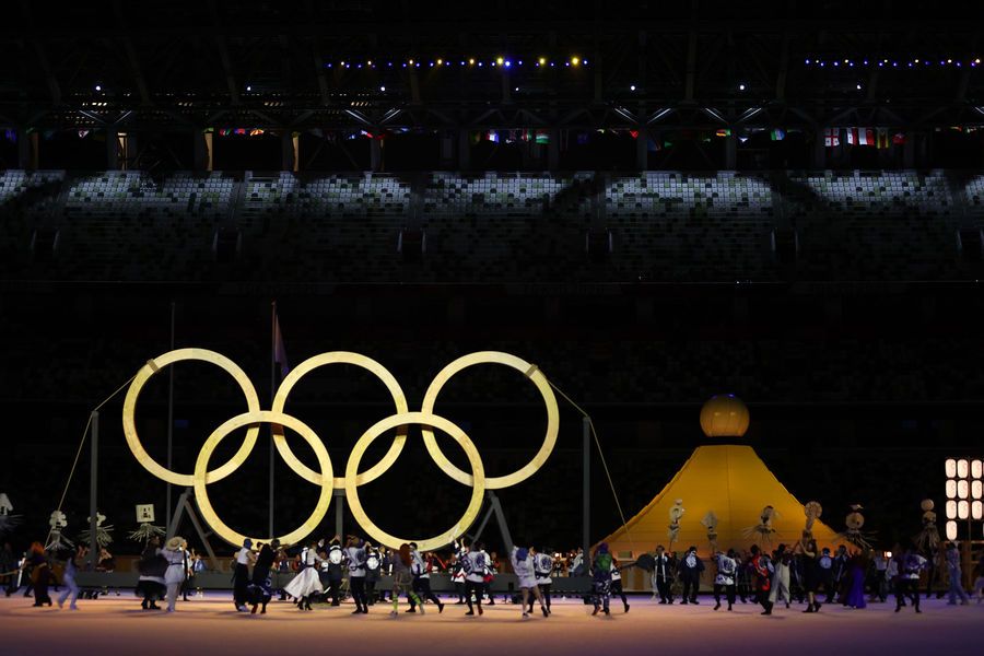 Во время церемонии открытия летних XXXII Олимпийских игр в Токио, 23 июля 2021 года 