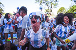 Болельщики на площади Республики празднуют победу аргентинской сборной в матче финала чемпионата мира по футболу 2022 против сборной Франции, который прошел в Катаре, 18 декабря 2022 года 