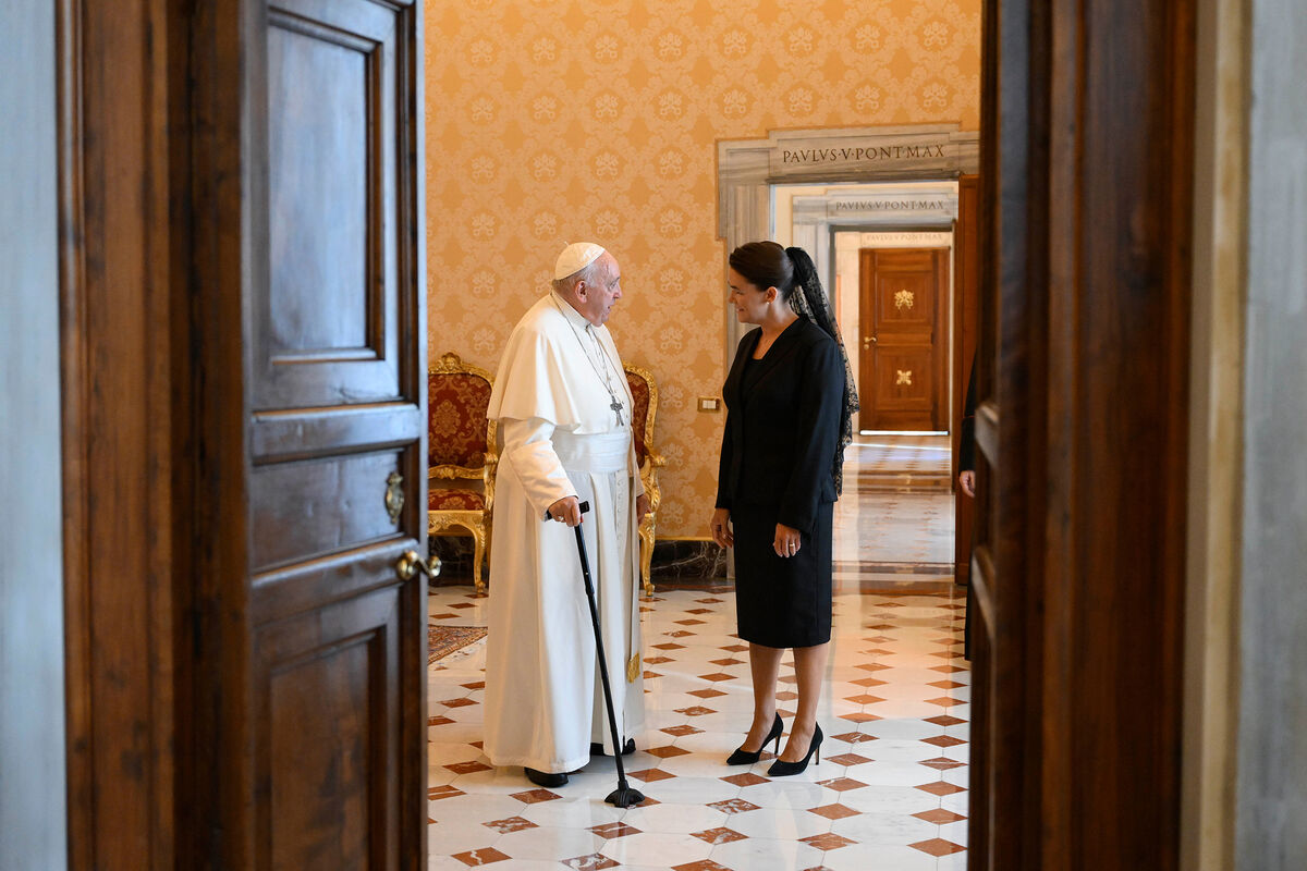 Президент Венгрии Каталин Новак и папа Римский Франциск