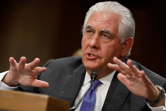 Госсекретарь США Рекс Тиллерсон во время выступления перед комитетом сената по международным отношениям в Вашингтоне, 13 июня 2017 года