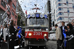 Церемония запуска регулярного движения трамваев по маршруту от улицы Лесной до Московского института инженеров транспорта, 2012 год