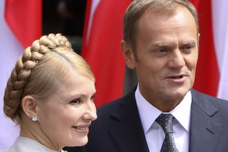 Юлия Тимошенко и Дональд Туск в Кракове (2009 год)