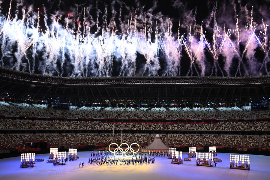 Во время церемонии открытия летних XXXII Олимпийских игр в&nbsp;Токио, 23 июля 2021 года
