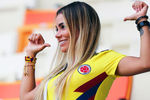 Болельщица сборной Колумбии перед матчем группового этапа чемпионата мира по футболу между сборными Колумбии и Японии