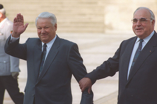 Борис Ельцин и Гельмут Коль, 31 августа 1994 года
