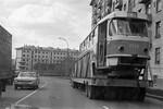 Отгрузка чехословацкого трамвая Татра на Трамвайный ремонтный завод, 1976 год