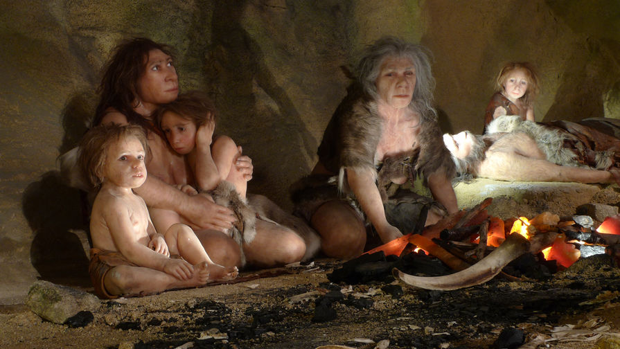 Семья неандертальцев в музее хорватского города Крапина