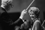 Нэнси Рейган на репетиции Национального симфонического оркестра под управлением Ростроповича в Кеннеди-центре в Вашингтоне, 1983 год
