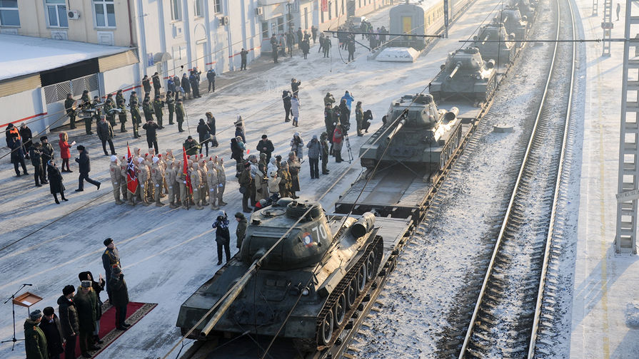 Советские танки Т-34, прибывшие из&nbsp;Лаоса, Чита, 13 января 2019 года