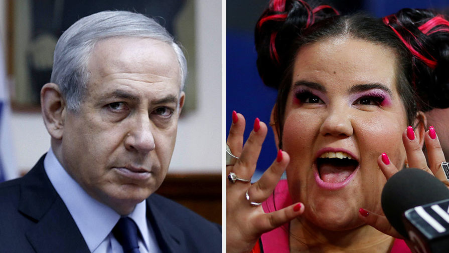 Премьер-министр Израиля Биньямин Нетаньяху и певица Нетта Барзилай