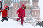 Во время снегопада на Красной площади, 13 февраля 2021 года