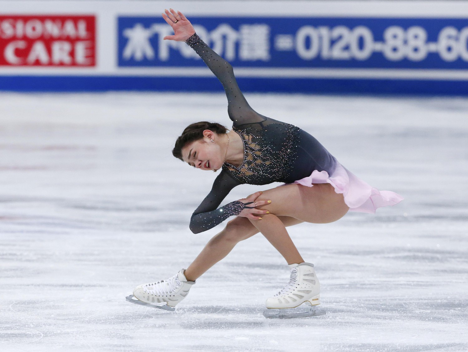 Россиянка Евгения Медведева на чемпионате мира по фигурному катанию в Хельсинки