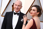 Патрик Стюарт с супругой на церемонии вручения наград премии «Оскар» в Лос-Анджелесе, 2018 год