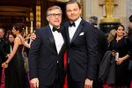 Актеры Кристоф Вальц и Леонардо Ди Каприо перед началом церемонии вручения премии «Оскар»