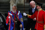 Принц Майкл Кентский прибывает на церемонию коронации британского короля Карла III и королевы Камиллы в Вестминстерском аббатстве, 6 мая 2023 года