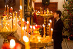 Всенощное бдение в честь праздника Рождества Христова в соборе Святой Троицы в городе Тында Амурской области.
