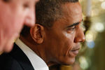 Слеза катится по лицу Барака Обамы в то время, как он отвечает вопрос об атаке на американское посольство в Бенхази в Ливии, 13 мая 2013 года