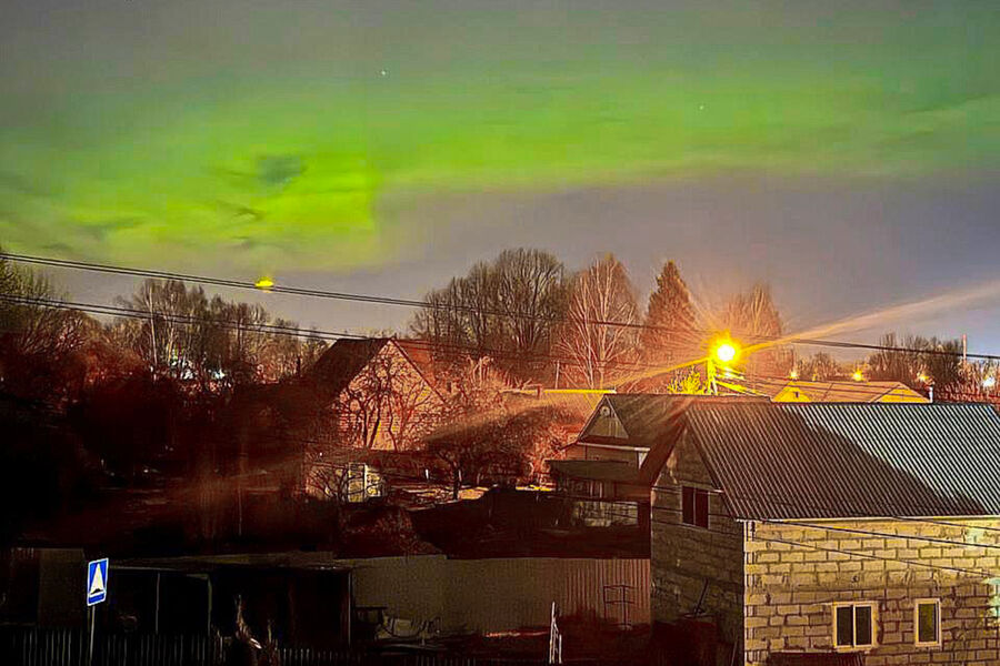 Северное сияние над&nbsp;Дмитровом, Московская область, 17&nbsp;апреля 2025&nbsp;года