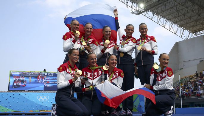 Россия завоевала золото Олимпиады — 2016 в Рио-де-Жанейро в командных соревнованиях по...