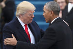 Дональд Трамп и Барак Обама на инаугурации 45-го президента США, 20 января 2017 года