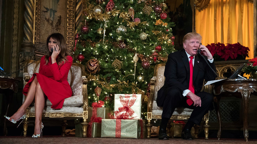 Меланья и Дональд Трамп, 24 декабря 2017 года 