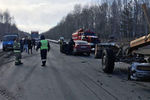 Последствия ДТП на 105-м километре автодороги Екатеринбург — Тюмень, 30 марта 2018 года