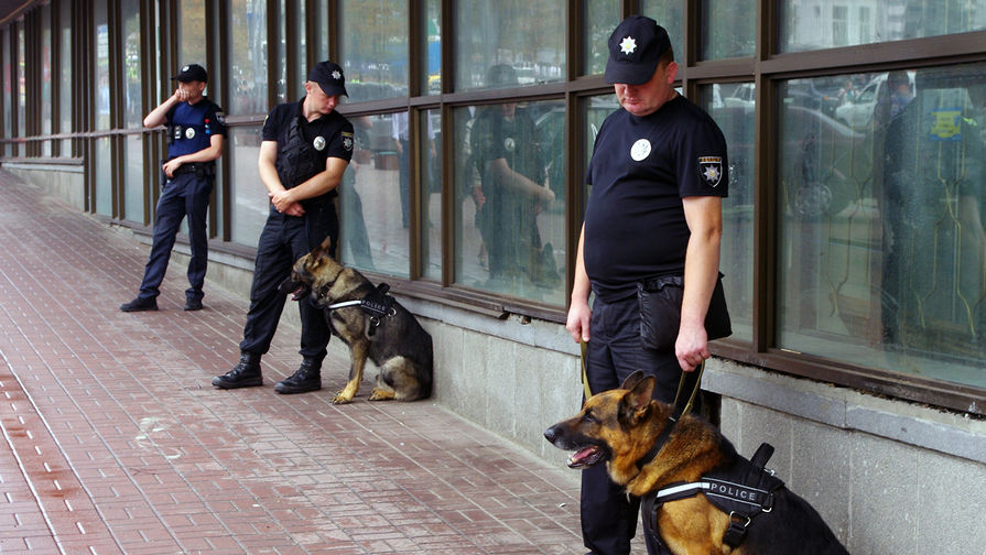 Сотрудники правоохранительных органов в Киеве