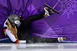 Анна Зайдель (Германия) в забеге на 1000 м в соревнованиях по шорт-треку среди женщин на XXIII зимних Олимпийских играх в Пхенчхане, 20 февраля 2018 года