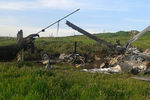 Сбитый вертолет ВВС Азербайджана в зоне карабахского конфликта