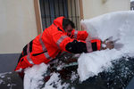 Последствия снегопада в городе Морелья, Испания, 22 января 2020