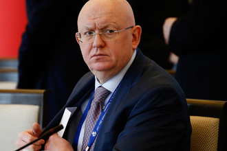 Замминистра иностранных дел России Василий Небензя во время заседания Совета министров иностранных дел в Ташкенте, 7 апреля 2017 года