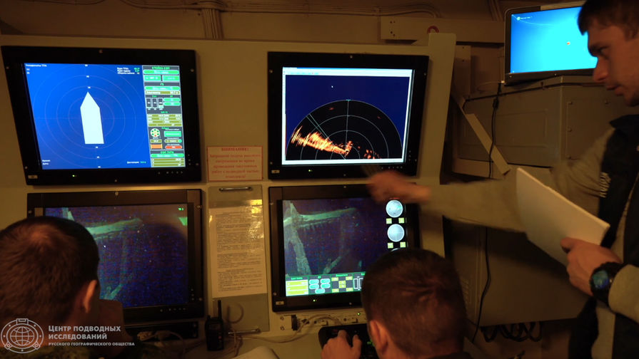 Cпециалисты Центра подводных исследований РГО работают на&nbsp;месте обнаружения судна