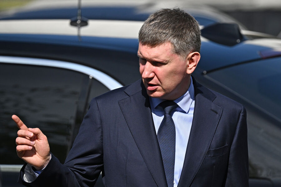 Министр экономического развития РФ Максим Решетников на&nbsp;церемонии прощания с&nbsp;бывшим министром транспорта Романом Старовойтом в&nbsp;ЦКБ, Москва, 10&nbsp;июля 2025&nbsp;года