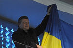 Президент Украины Виктор Янукович на трибуне стадиона «Фишт» во время церемонии открытия ХХII зимних Олимпийских игр в Сочи