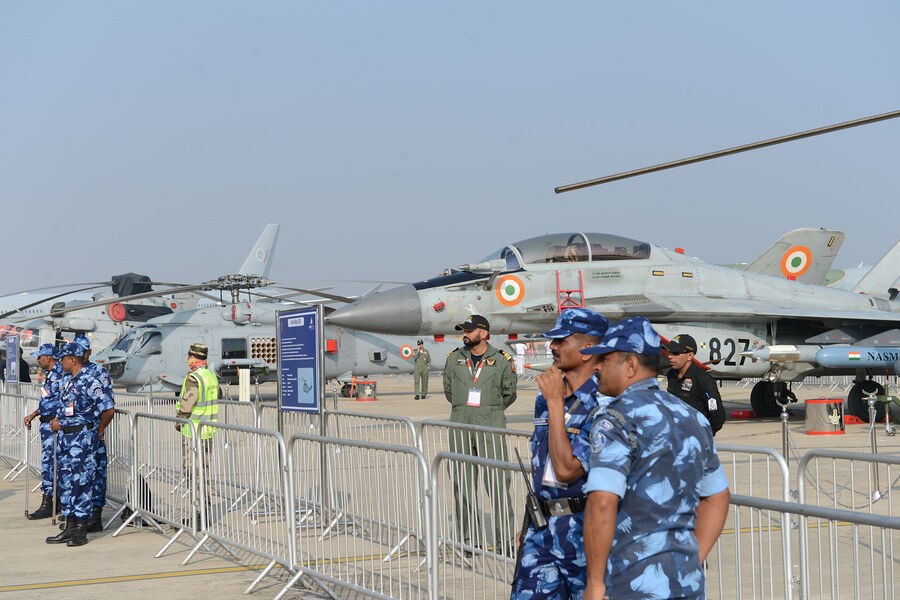 На&nbsp;международной выставке Aero India 2025&nbsp;на&nbsp;территории военно-воздушной базы Yelahanka в&nbsp;Бангалоре, 9&nbsp;февраля 2025&nbsp;года 