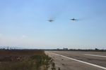 Штурмовики Су-25 взлетают с аэродрома Хмеймим в Сирии