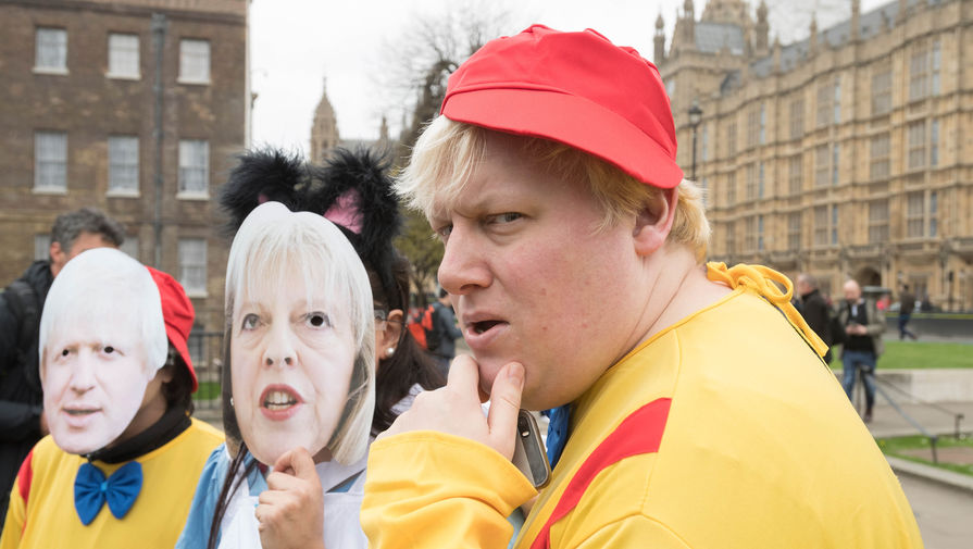 Двойник Бориса Джонсона на акции протеста против выхода Великобритании из ЕС