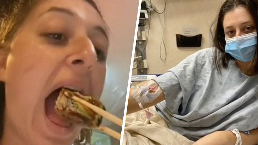 Женщина съела слишком много роллов и попала в больницу